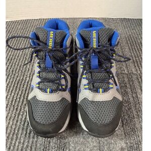 Merrell Kids Moab FST Waterproof Hiking Boots Grey Blue Yellow MK264767 Size 12M